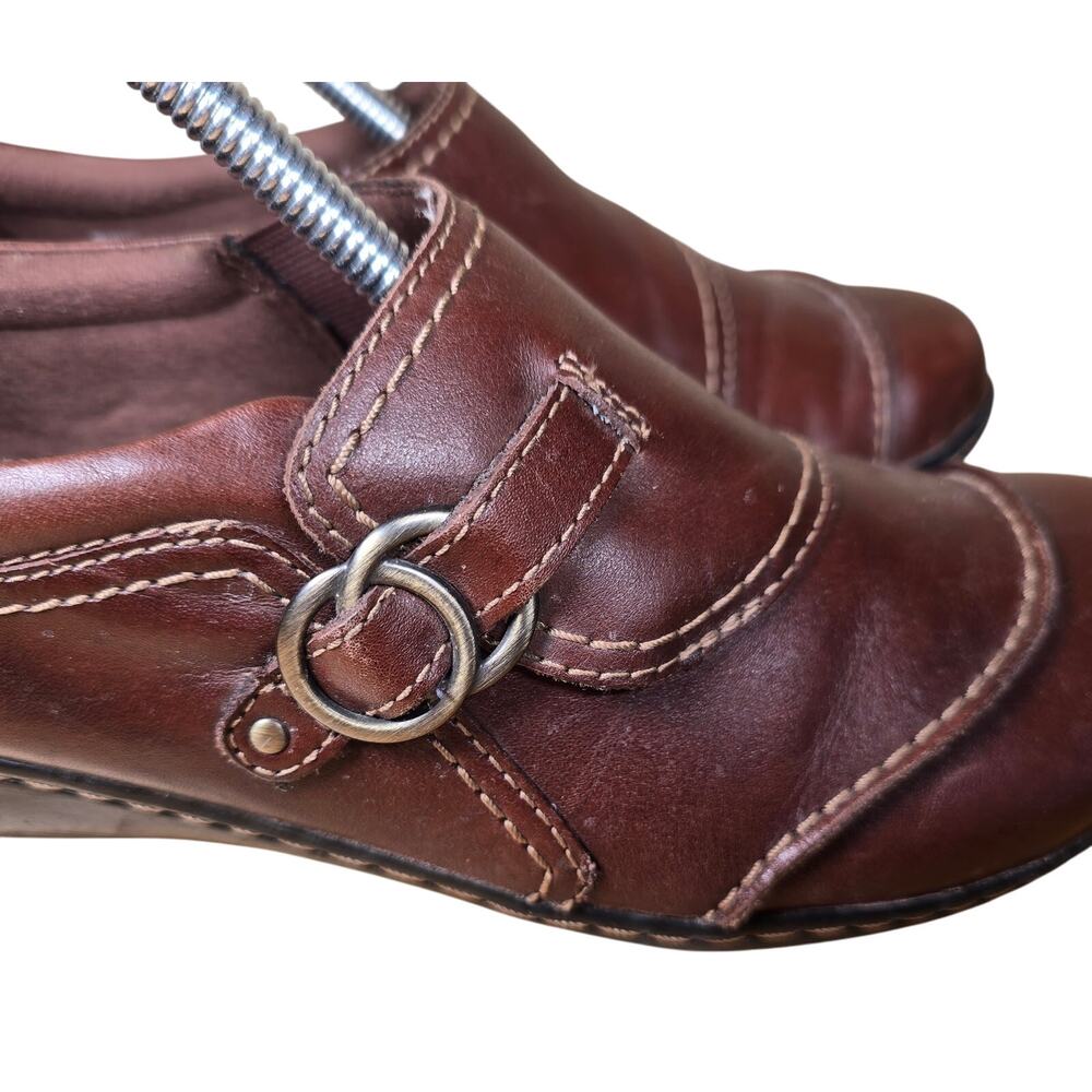 Women's Clarks Bendables Ashland Alpine Slip-On Loafers Brown Leather Womens 9.5 - Picture 4 of 8